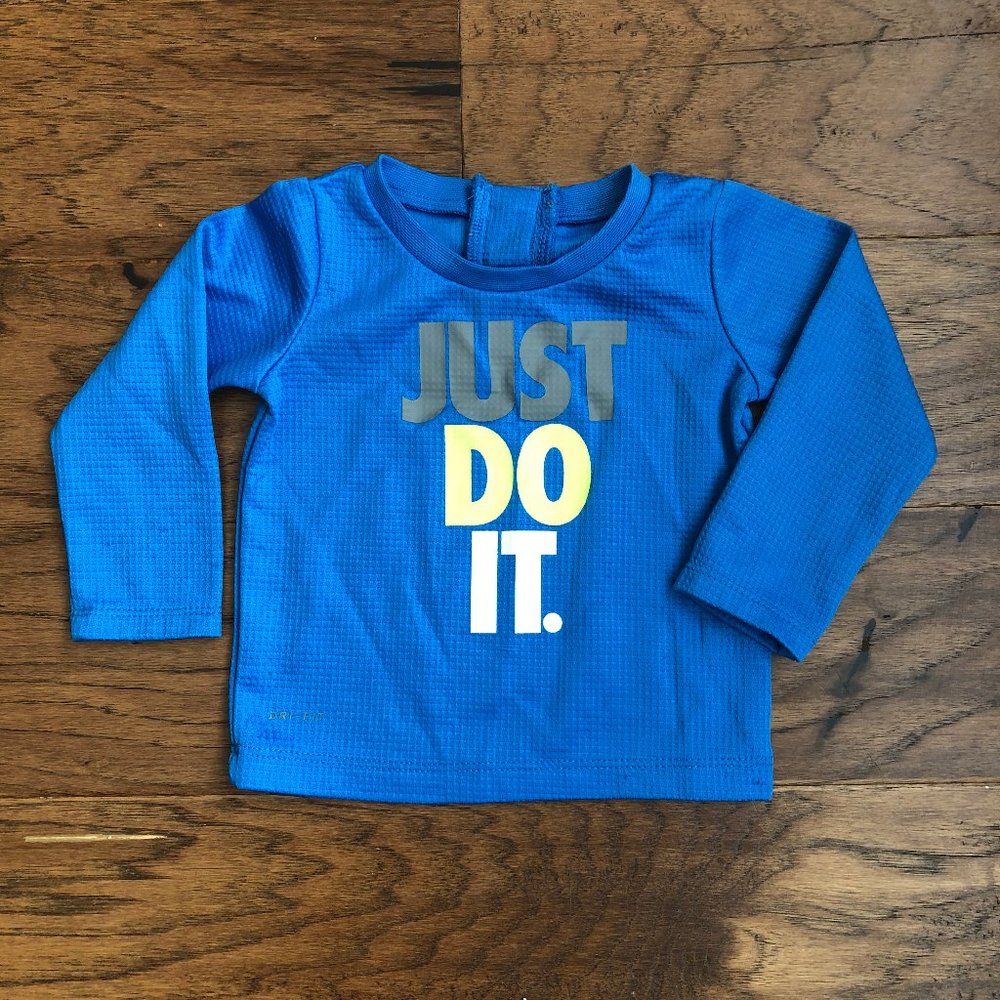 Nike dri-fit long-sleeve blue shirt